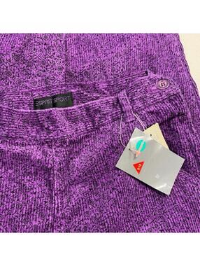 NWT Vintage 80s 90s ESPRIT SPORT Purple / Black Corduroy Pants Kids Sz 9/10